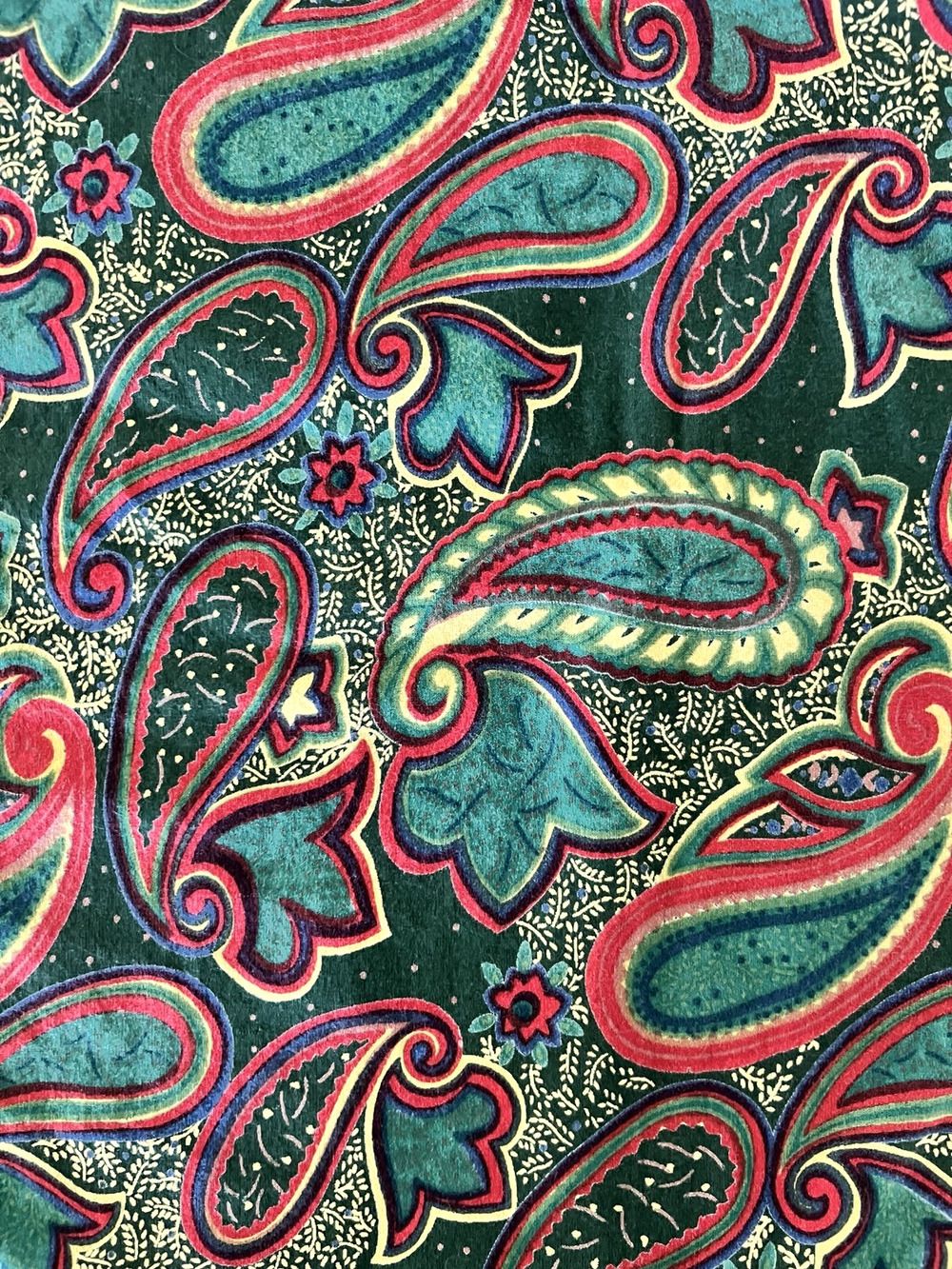 April Cornell SET 6 Napkins Green Red Gold Blue Paisley Cotton French Country